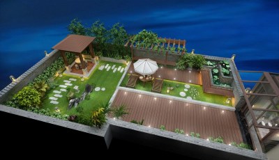 新中式庭院3D模型下载